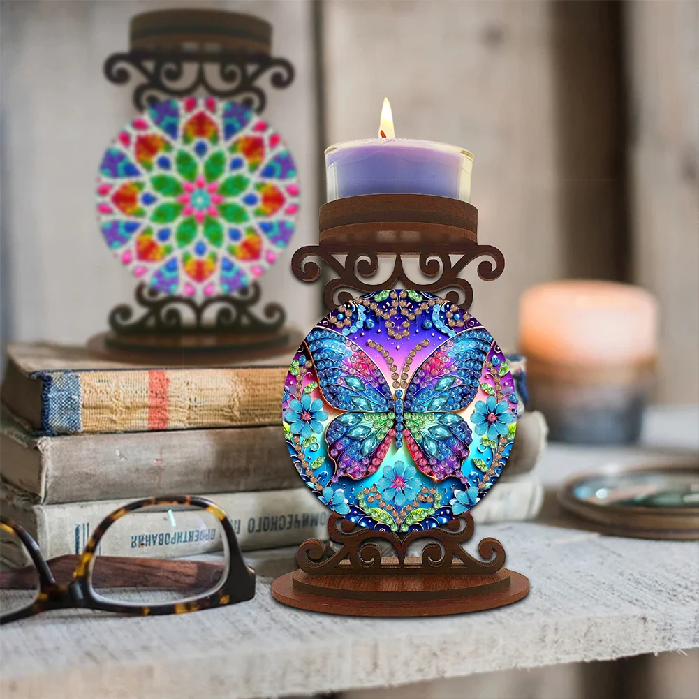 Butterfly Desktop Diamond Painting Candle Holder Aromatherapy Candle Holder