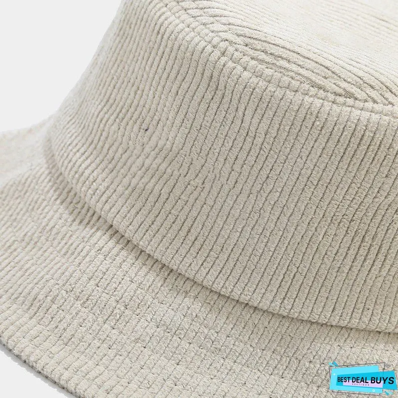 Female Autumn Corduroy Fisherman Hat