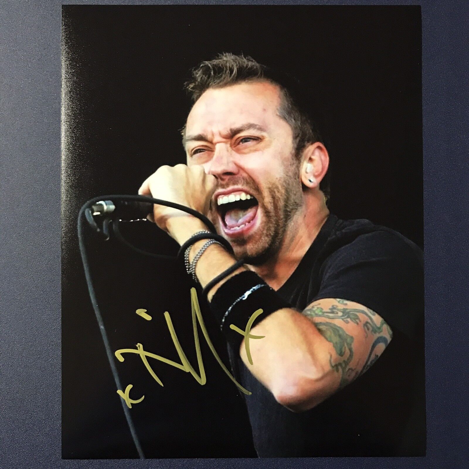 TIM MCILRATH RISE AGAINST BAND LEAD SINGER SIGNED 8X10 Photo Poster painting AUTOGRAPH PROOF COA