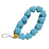 European and American high-grade rose red heart resin mobile phone lanyard ins style yellow smiley face anti-lost bracelet