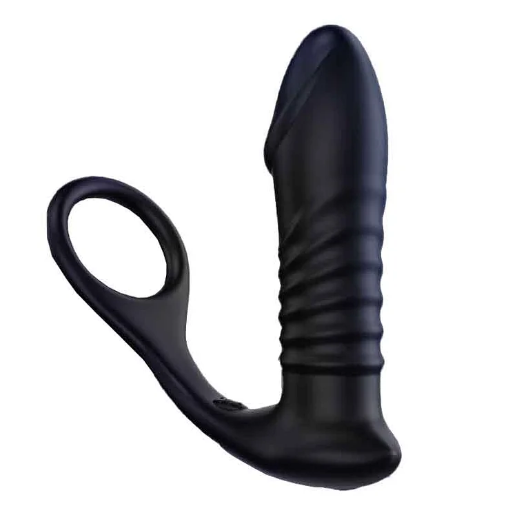 3 Thrusting 10 Vibrating 4 in 1 Anal Vibrator with Penis and Hoden Stimulation
