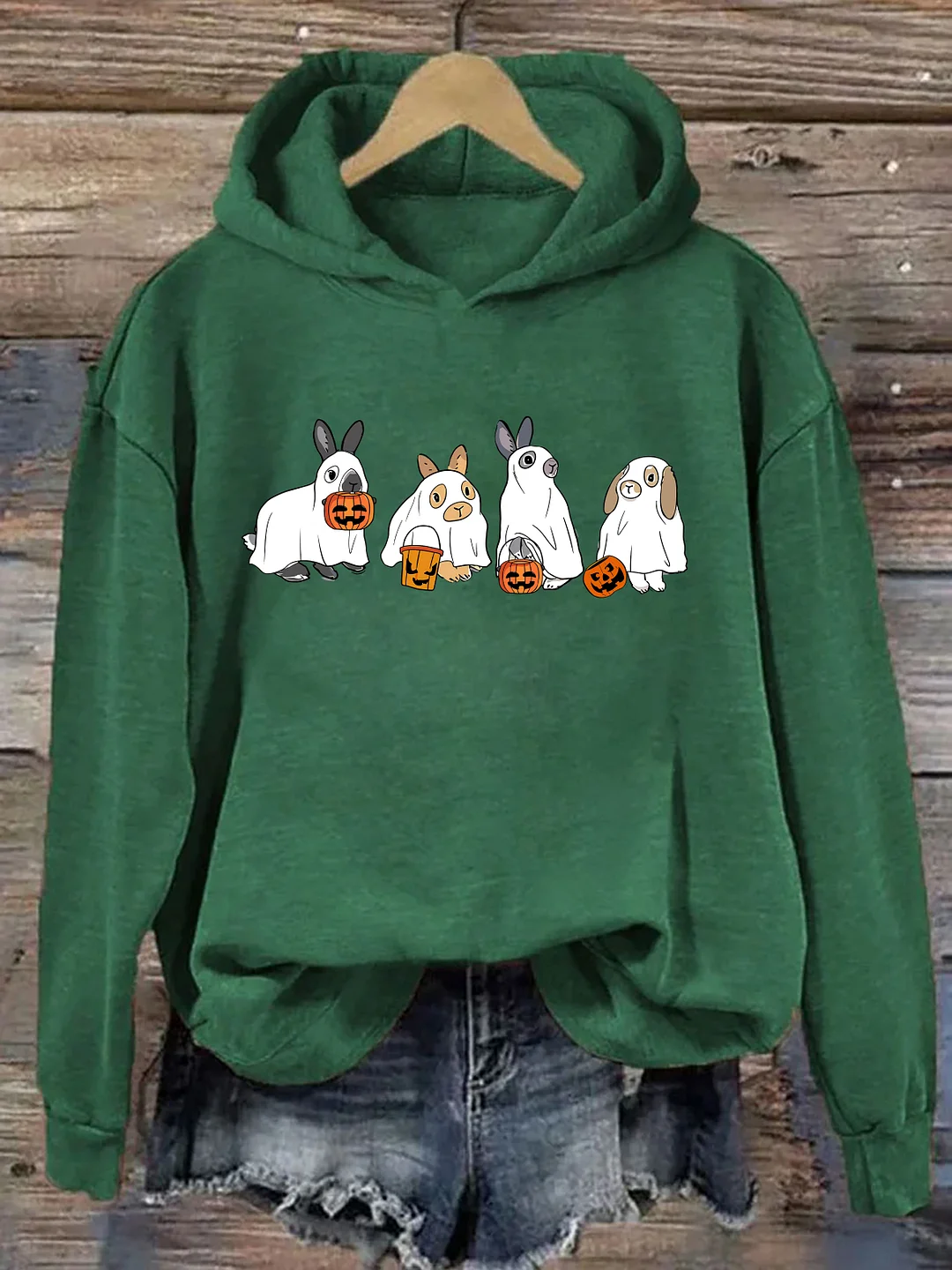 Cute Rabbit Ghost Halloween Hoodie
