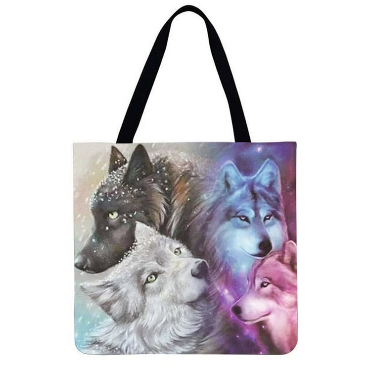Wolves Linen tote bag