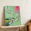 (30x40cm)DIY Pearl Painting Framed River Handmade Pearl Material Art Kit Living Room Decor