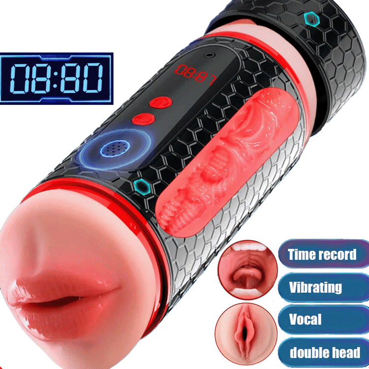 Automatic Real Soft Oral Vaginal Oral Sex Machine  Double-Channel Masturbation Cup
