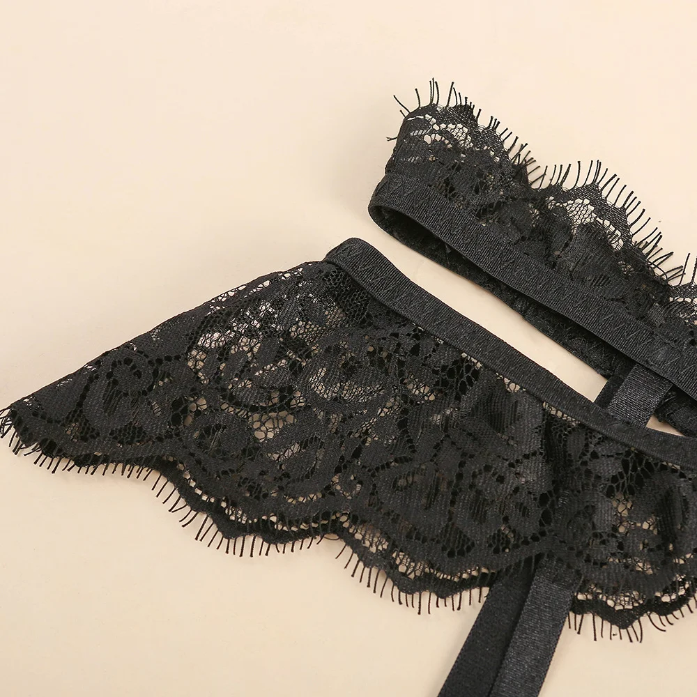 Billionm SexeLakas Sexy Underwear Set Women Lace Hollow Lingerie 3 Pieces Porno Intimates Set Gathered Bra Transparent Brief T Back Thong