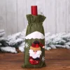 12PCS Cute Wine Bottle Linen Bag Christmas Gift Decor