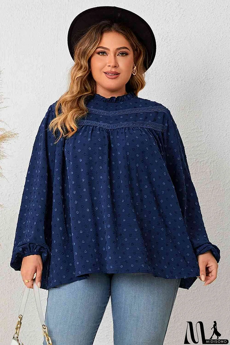 Plus Size Mock Neck Balloon Sleeve Blouse