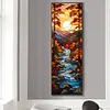 5D DIY Full Round Stained Glass Partial AB Diamond Painting Girl Beast 35x35cm (B)