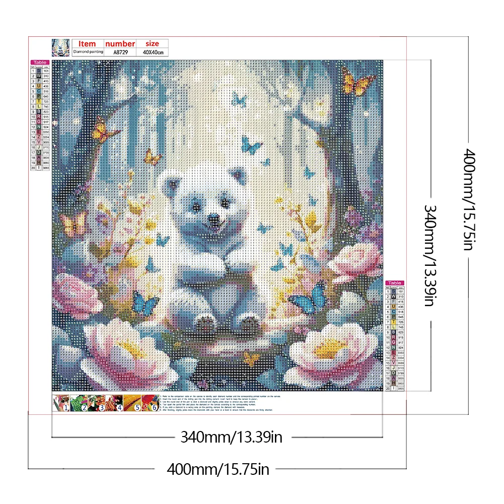 Diamond Painting - Full Round Drill - White Bear(Canvas|30*30cm)
