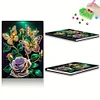 (US Local)DIY Diamond Art Diary Book Journal Notebook 60 Pages A5 Diary(Butterfly Rose)