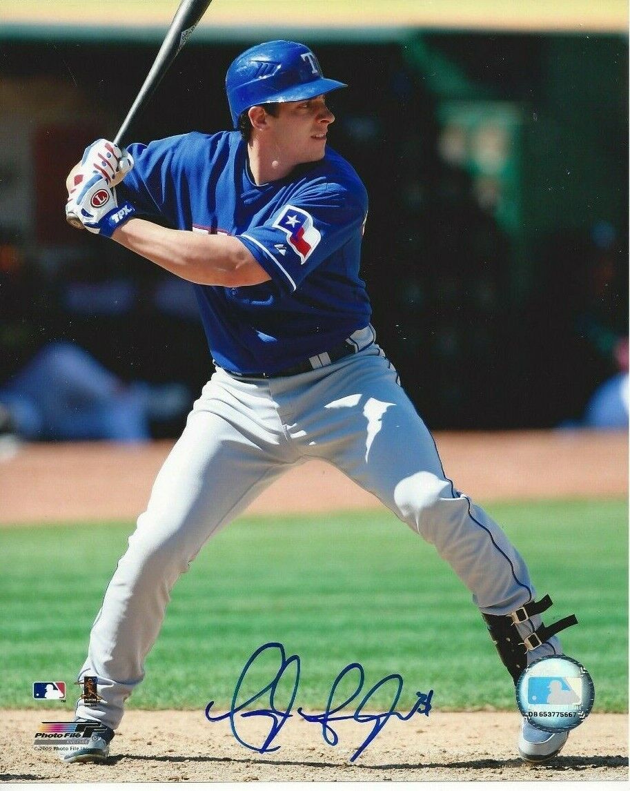 Taylor Teagarden Autographed 8x10 Texas RangersC701