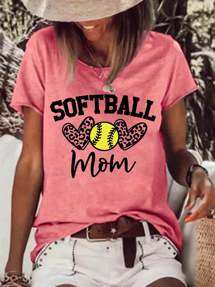 Softball mom Raw Hem Tee -00090-Annaletters