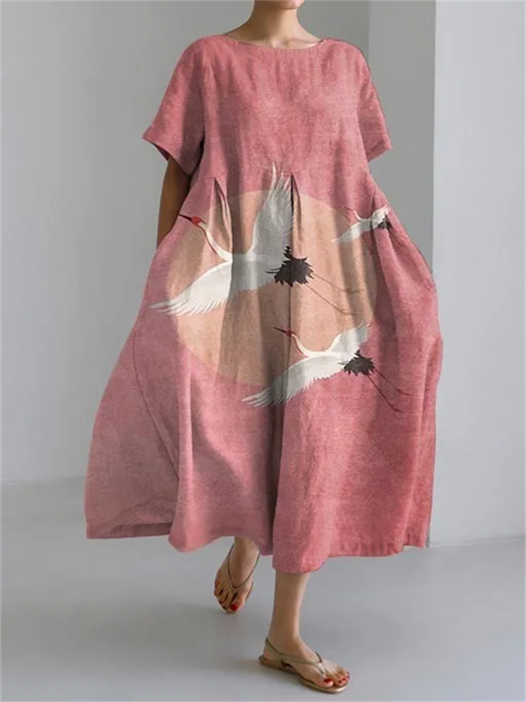 Comstylish Casual Japanese Feihe Loose Short-sleeved Dress