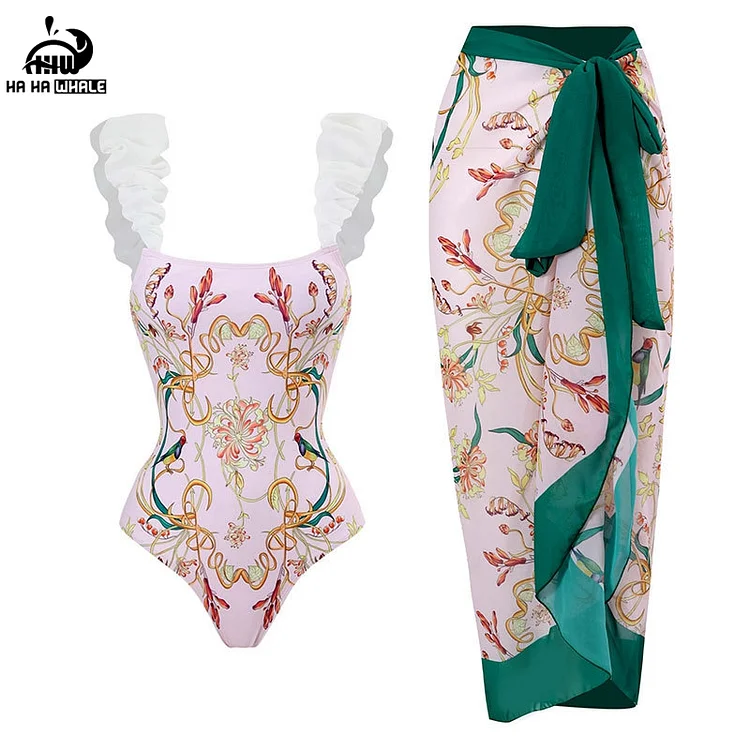 ruffle pink Women Swimwear