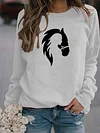 Women's Equestrian Printed Sweatshirt