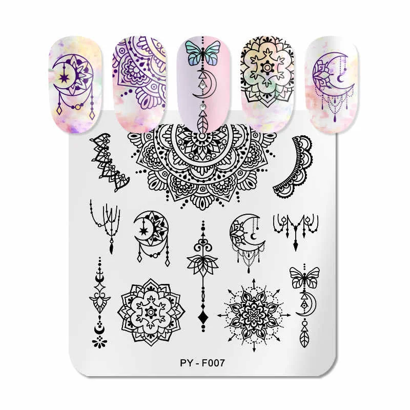 PICT YOU Rectangle Nail Stamping Plates Geometric Stainless Steel Nail Image Stamp  Stamping Template-Nail Inspo