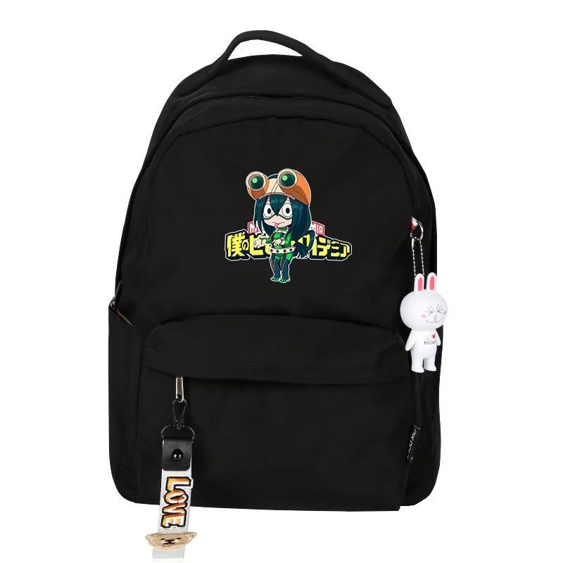 Buzzdaisy My Hero Academia Asui Tsuyu Cosplay Backpack School Bag Water Proof