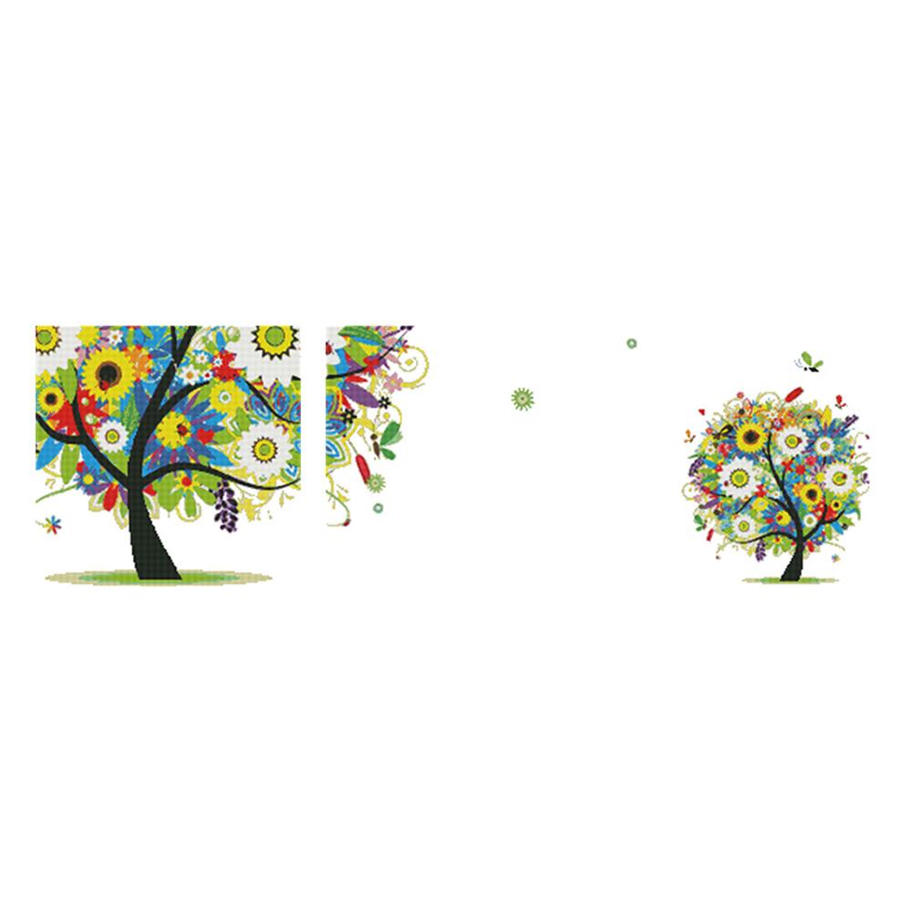 

3Pcs Flower - 14CT Stamped Cross Stitch - 125*41cm (Big Size), 501 Original