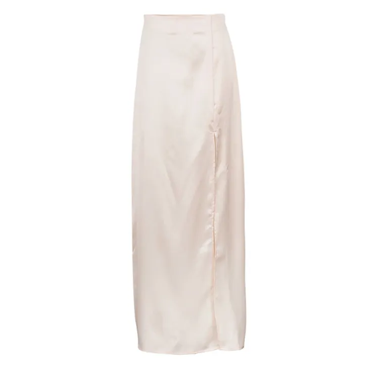 Churchf Churchf And Sexy Satin High Waist Slim Hip Skirt 2023 Summer New Side Slit Skirt