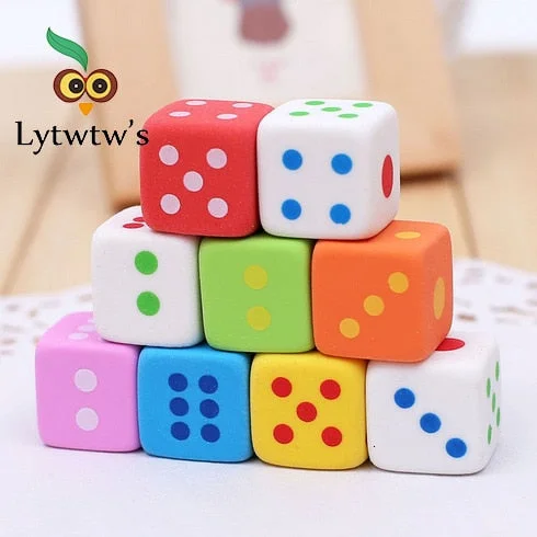 1 Pcs Cute Novelty Dice Shaped Erasers Kids 3D Candy Color Rubber Toy Kawaii Stationery School Office Supplies Creative Eraser