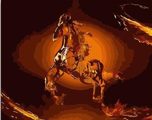 

Burning Oily Horse – Paint By Numbers - 40*50CM, 501 Original
