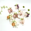 10PCS Wedding Bridal Groom Catering Ceremony Guests Corsage Boutonniere Wrist Bouquet Artificial Flower