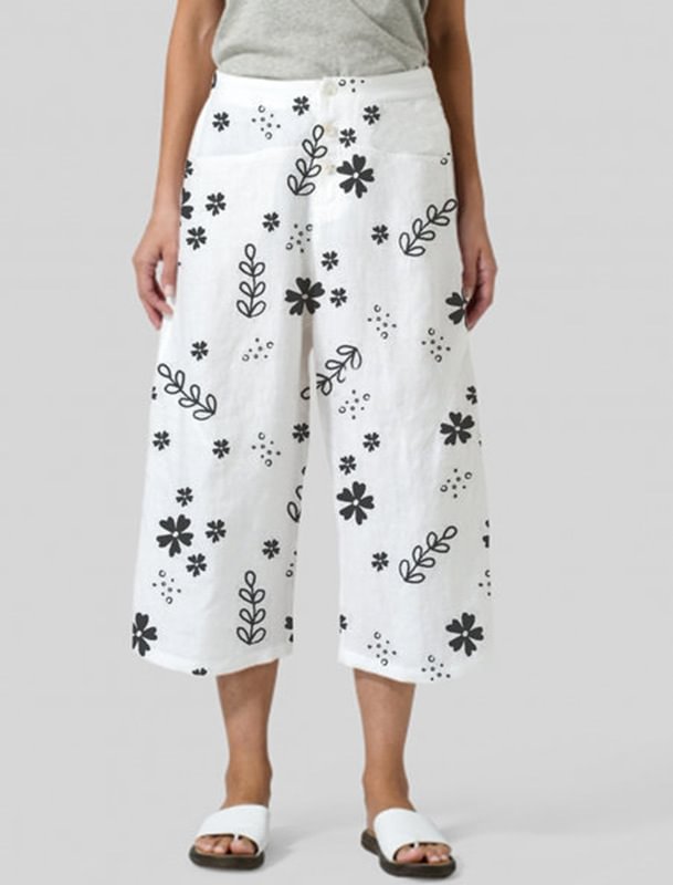 Printed Floral Casual Pants