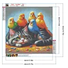 Chaton et perroquet - perceuse ronde peinture diamant - 40*40cm