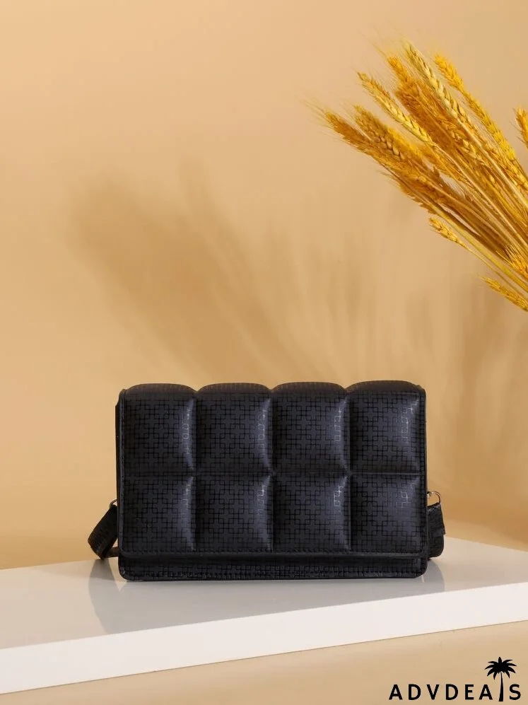 All Over Print Quilted Flap Square Bag