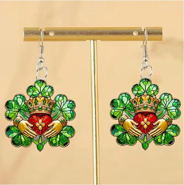 Elegant Crystal Clover Earrings