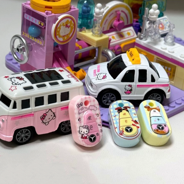 Cute Car Key Resin Charm Set