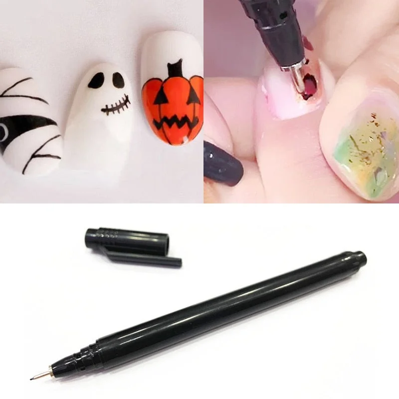 1 Pcs Nail Art Graffiti Pen Waterproof Drawing Painting Liner Brush DIY Flower Abstract Lines Details Nail Art Beauty Nail Tool-Nail Inspo