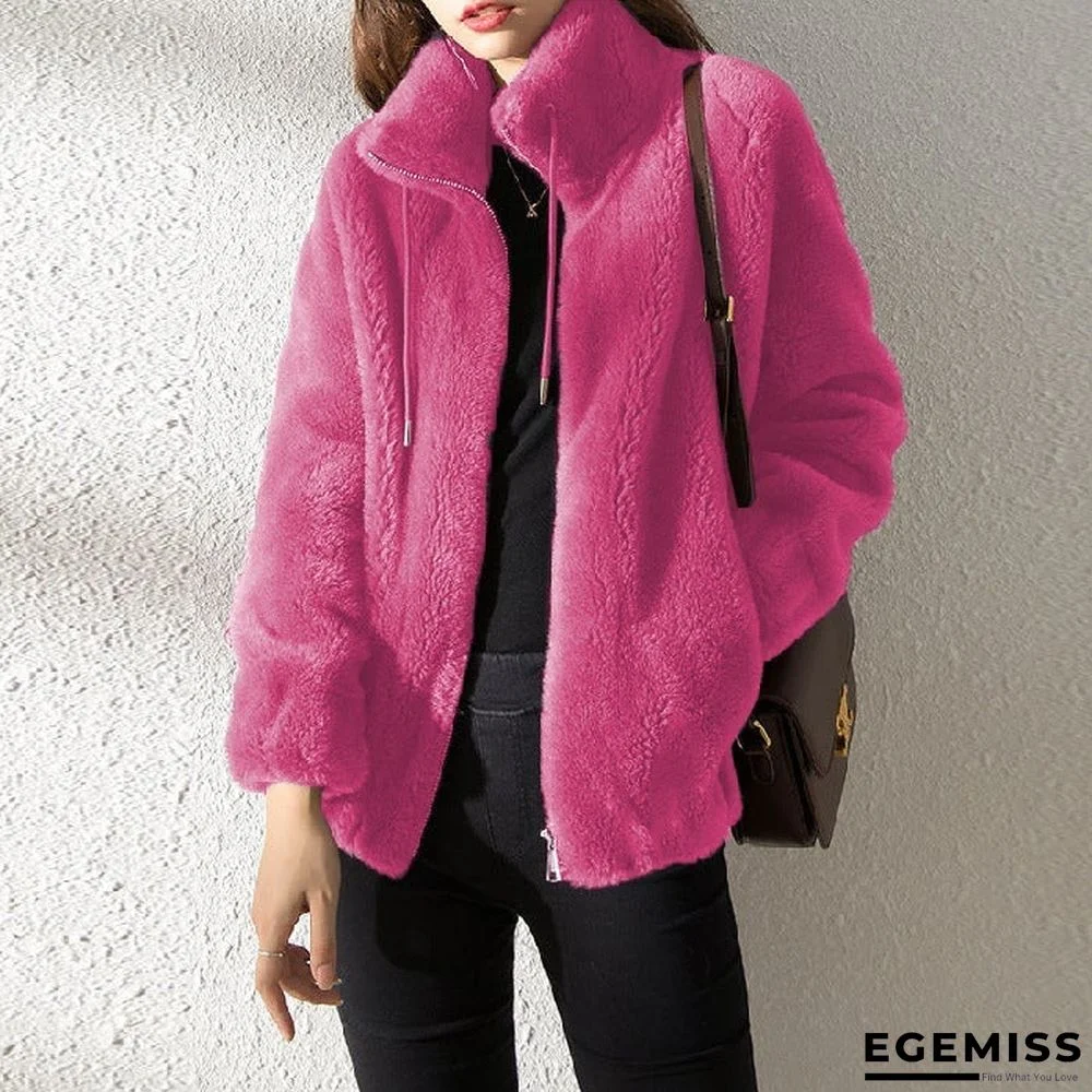 Autumn and Winter Stand Collar Cardigan Women's Coat | EGEMISS
