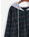 New ladies checkered hooded long sleeve sweater