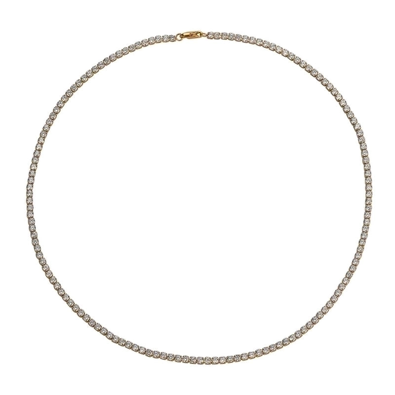 304 Stainless Steel 18K Gold Plated Hip-Hop Inlay Solid Color Zircon Necklace