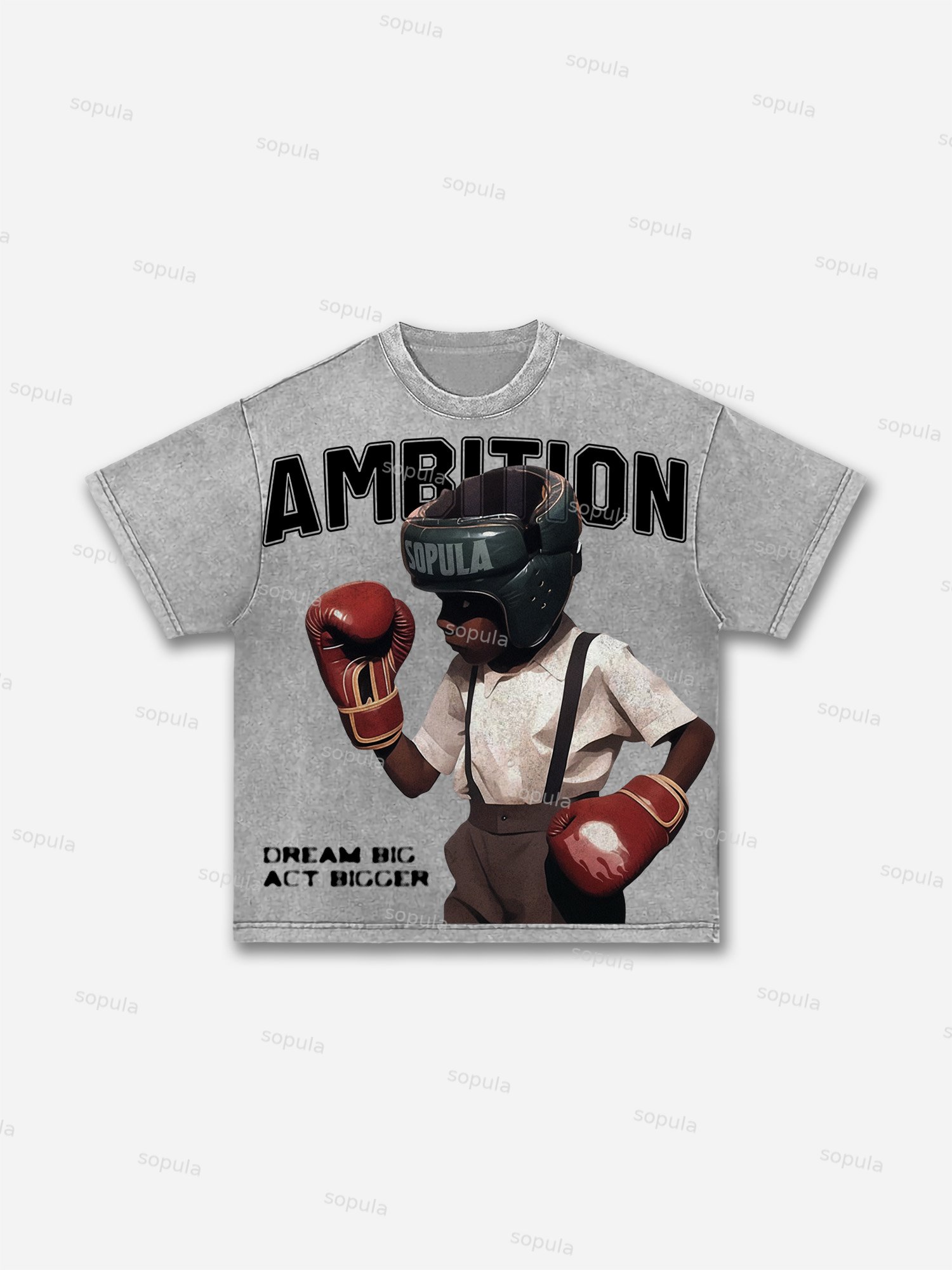 Boxer Follow Your Dream Retro Make Vintage Graphic Acid Wash T-shirt - Sopula｜Premium Graphic Tees & Graphic Clothing