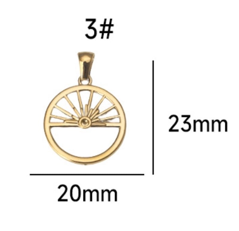 1 Piece Titanium Steel Sun Devil’s Eye Life Tree Pendant