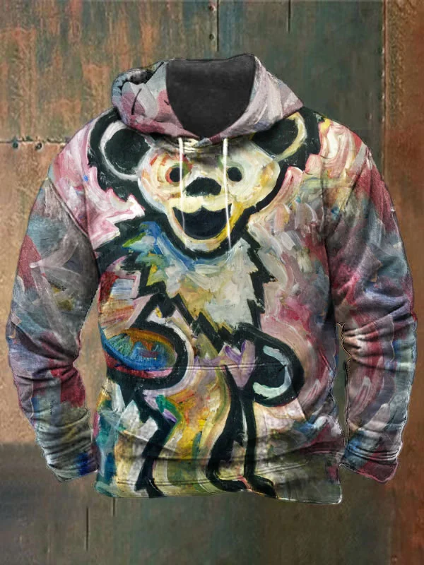 Unisex Bear Print Heavyweight Hoodies