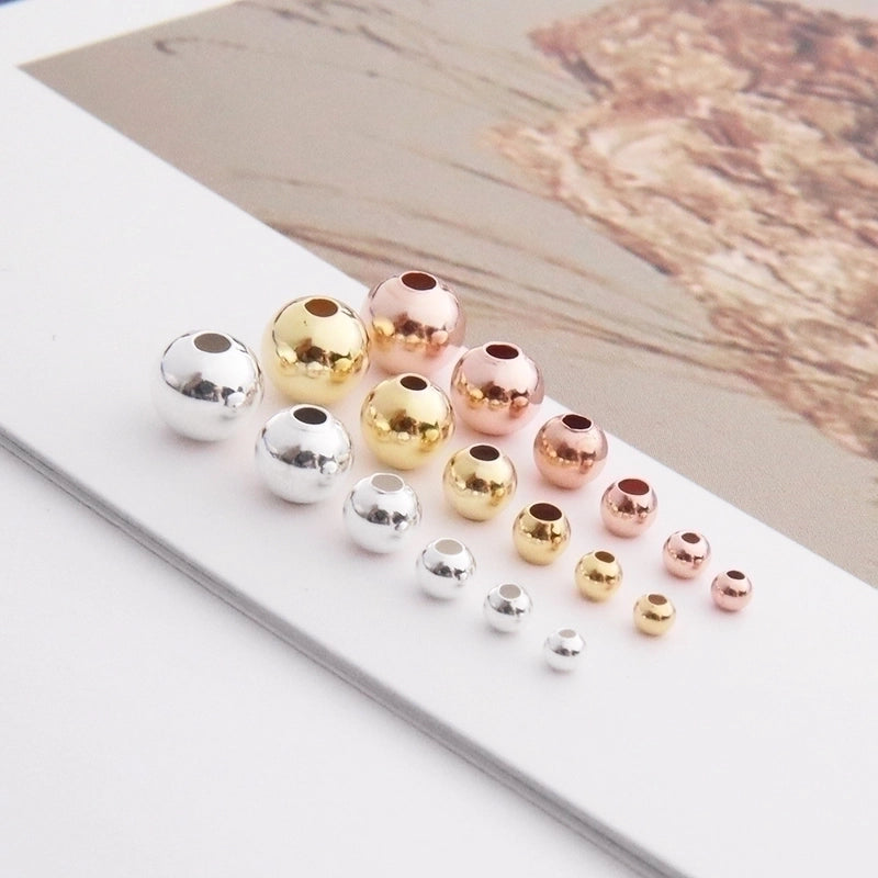20 Pieces Diameter 10mm Diameter 3mm Diameter 5mm Hole 1~1.9mm Sterling Silver Round Polished Beads