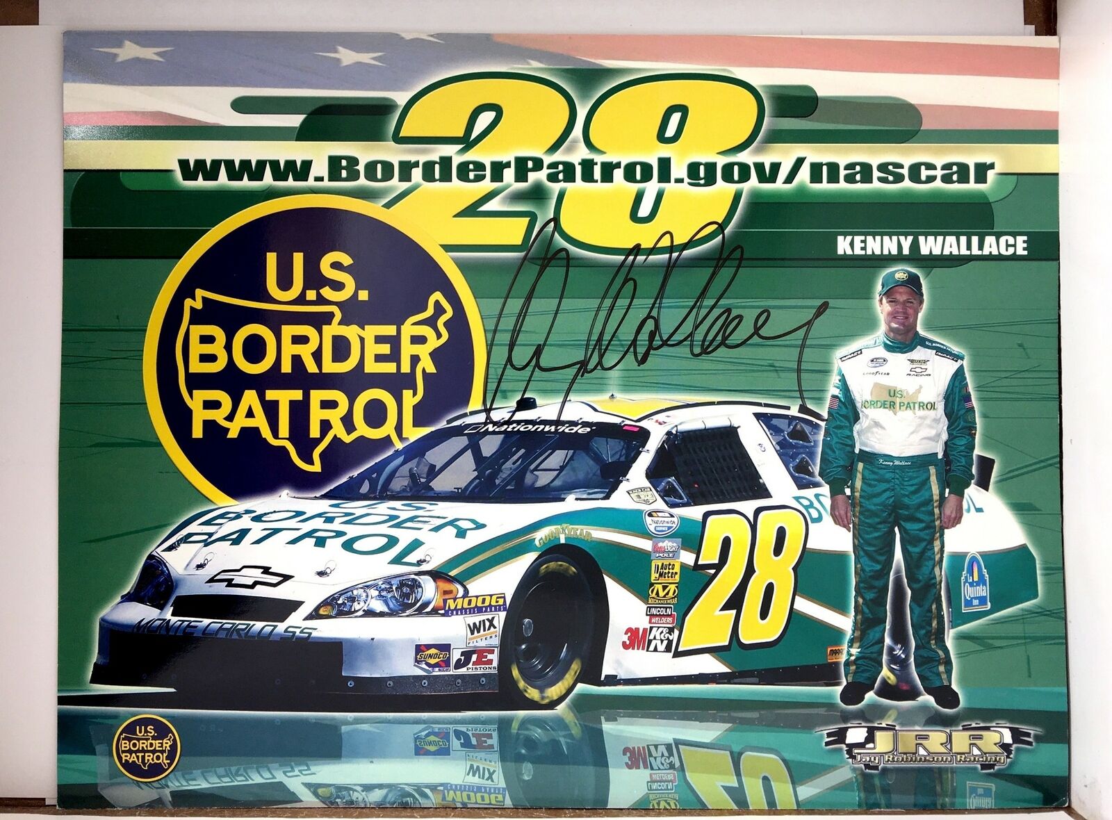 Kenny Wallace Signed 8.5x11 Photo Poster painting Promo Hero Card Postcard NASCAR  SHIP Auto