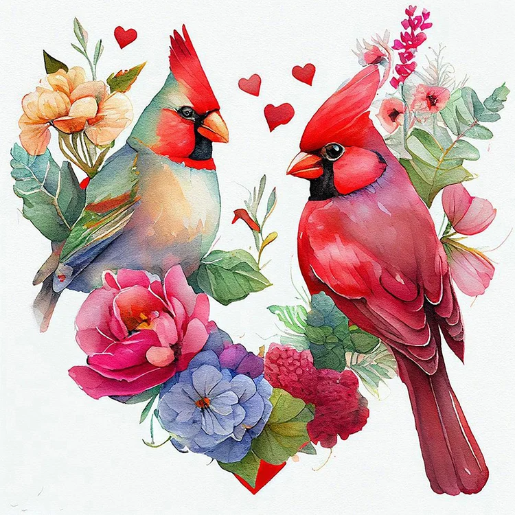 Love Wreath Bird 30*30CM(Canvas) Full Round Drill Diamond Painting gbfke