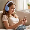 Light-Up Wireless BT Headphones Rechargeable Kawaii Wireless BT5.3 Headset Gradient Color HiFi Stereo Gaming Earphones for Home Office School Outdoor Travel