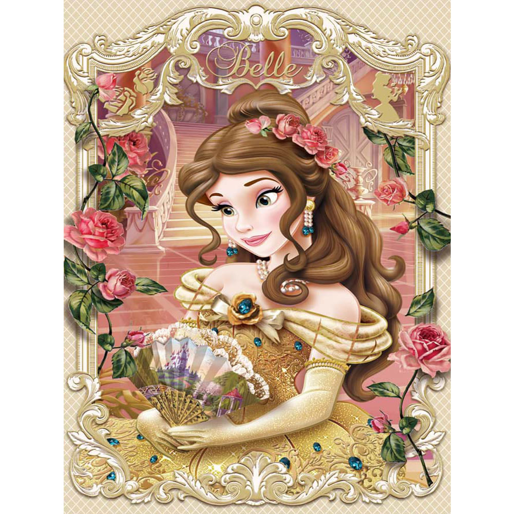 Disney Princess - Belle 30*40cm(canvas) special shaped drill diamond painting