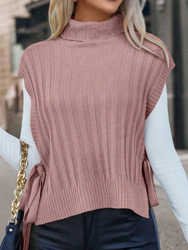 Athvotar Athvotar And Winter New Women's High-Color High-Collar Sleeveless Side With Jacket Sweater