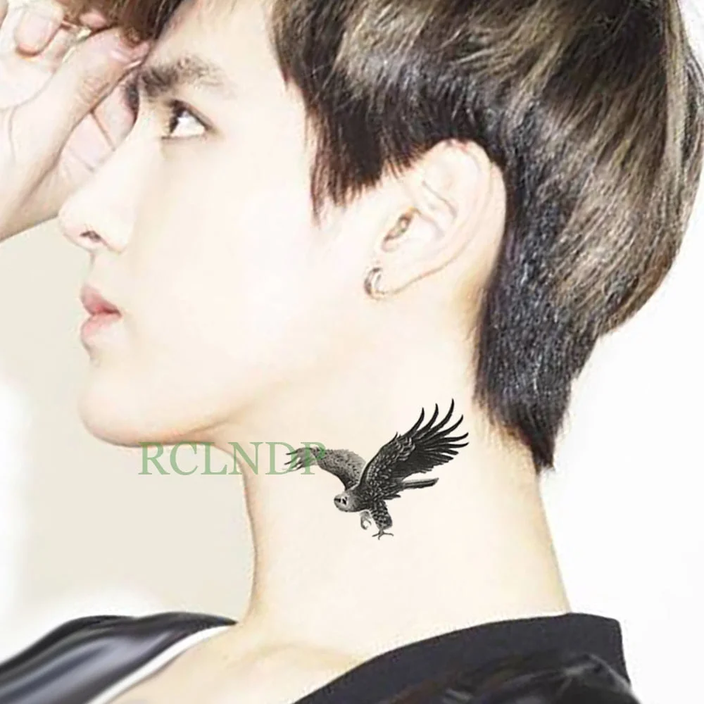 Waterproof Temporary Tattoo Sticker eagle hawk bird Fake Tatto Flash Tatoo leg Arm hand foot tatouage for Men Girl Women lady