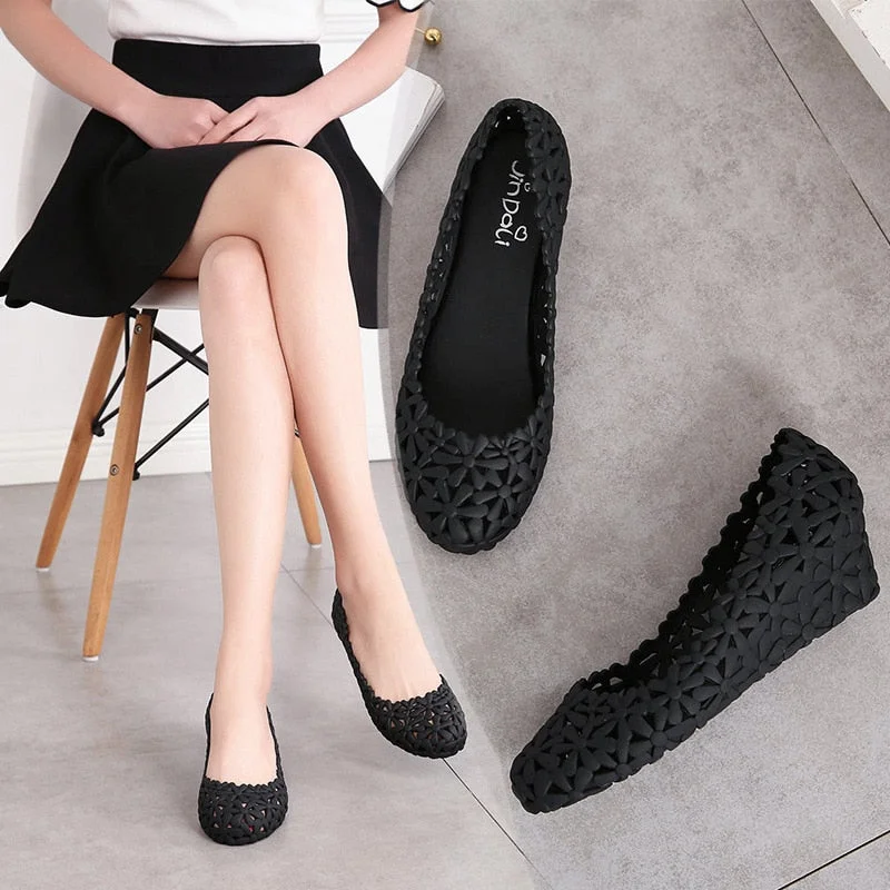 famous designer D'Orsay jelly med-high heels shoes woman pointed toe candy color pumps shallow mouth summer mules shoes sandals