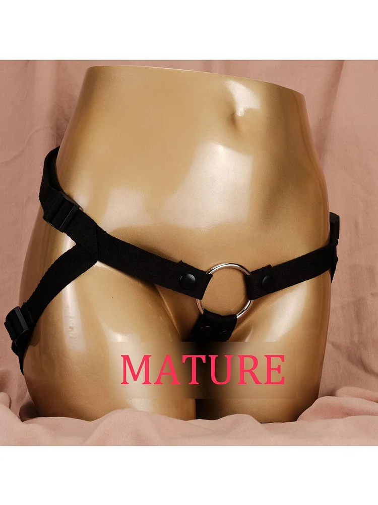 pornhint Pornhint Cotton Strap On Harnesses For Pegging/Lesbian Strapon/Black Strap-On Harness/Plus Size StrapOn Belt/Adjustable Pegging Panties-MATURE twin-cage chastity sissy