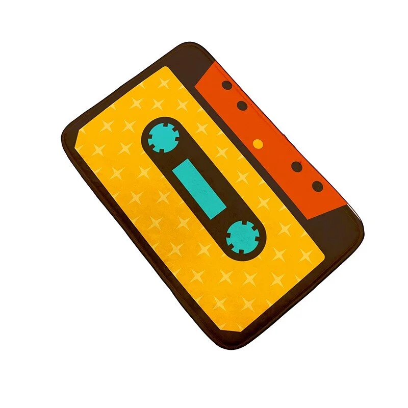 Athvotar Welcome Doormat Retro Cassette Music Tape Floor Carpet Outdoor Entrance Rug Living Room Kitchen Non-Slip Bathroom Kids Mat