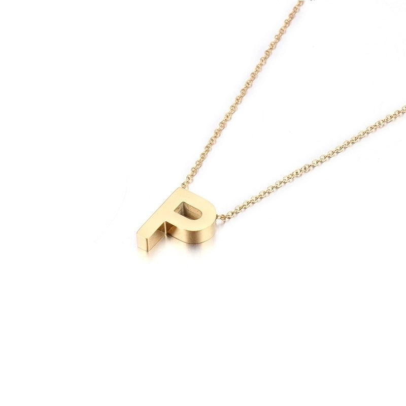 Titanium Steel 18K Gold Plated Fashion Plating Letter Necklace